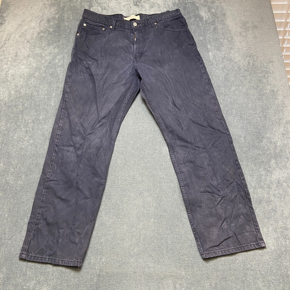 VTG Levi's 505 Jeans Mens 36x30 Navy Blue Denim Straight Leg Regular Fit Wash